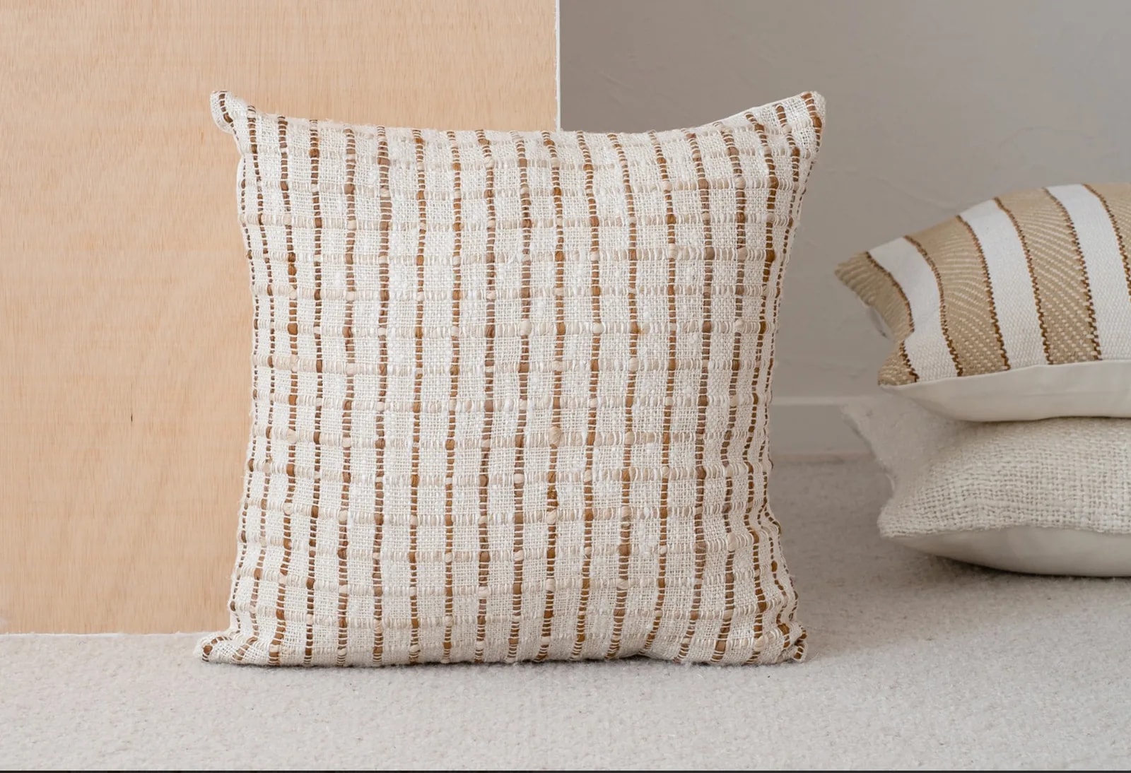 COJÍN ANXA N3. COJÍN DE ALGODÓN BLANCO BEIGE MARRÓN