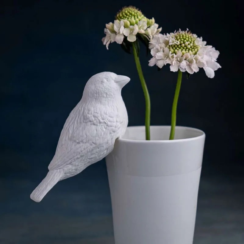 Pájaro SPATZ – Objeto decorativo – Blanco
