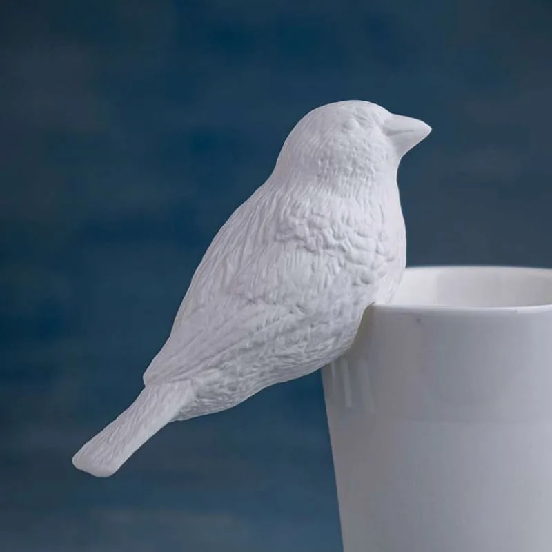 Pájaro SPATZ – Objeto decorativo – Blanco