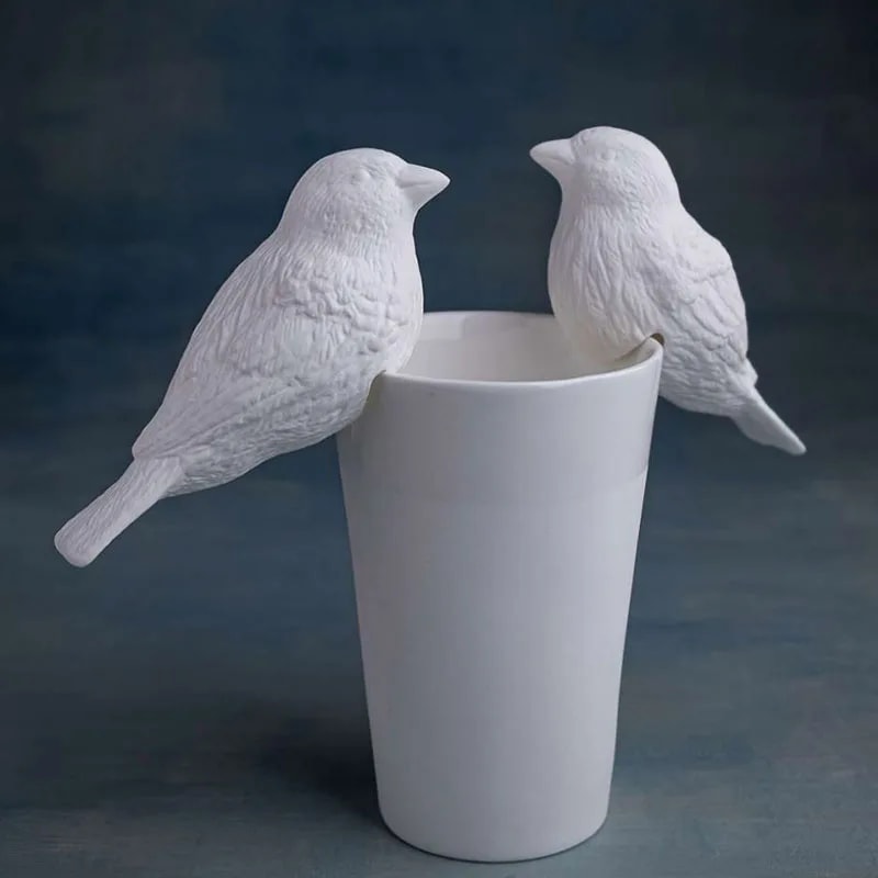 Pájaro SPATZ – Objeto decorativo – Blanco