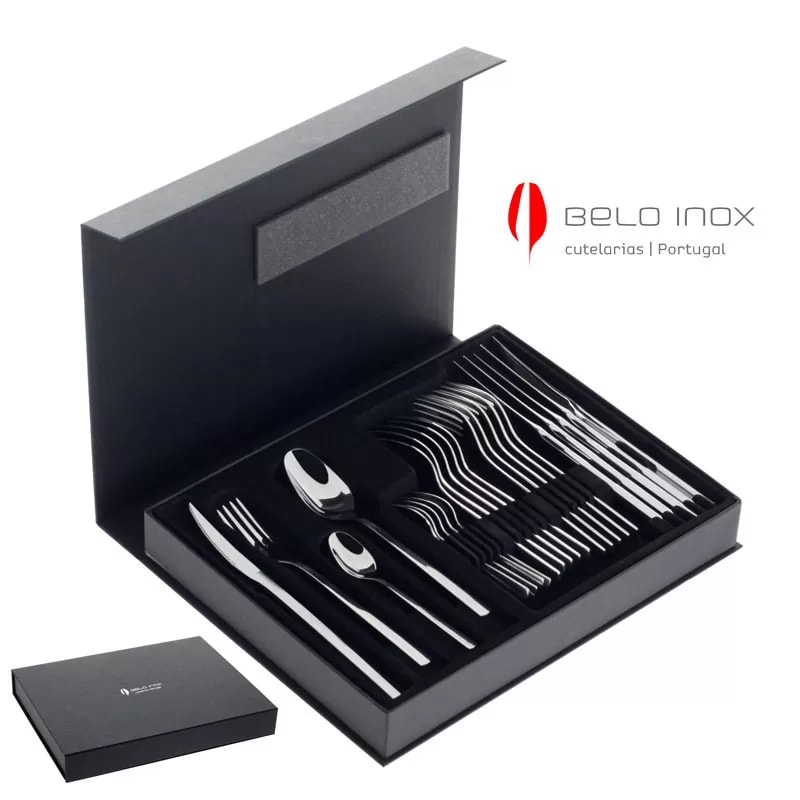 BELO INOX – NOMO – 24-Piece Cutlery Set with Book-Shaped Case