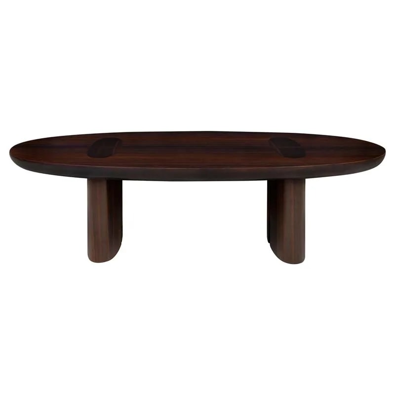 Mesa de Centro Durban 140: Elegancia Artesanal con Chapa de Eucalipto Ahumado