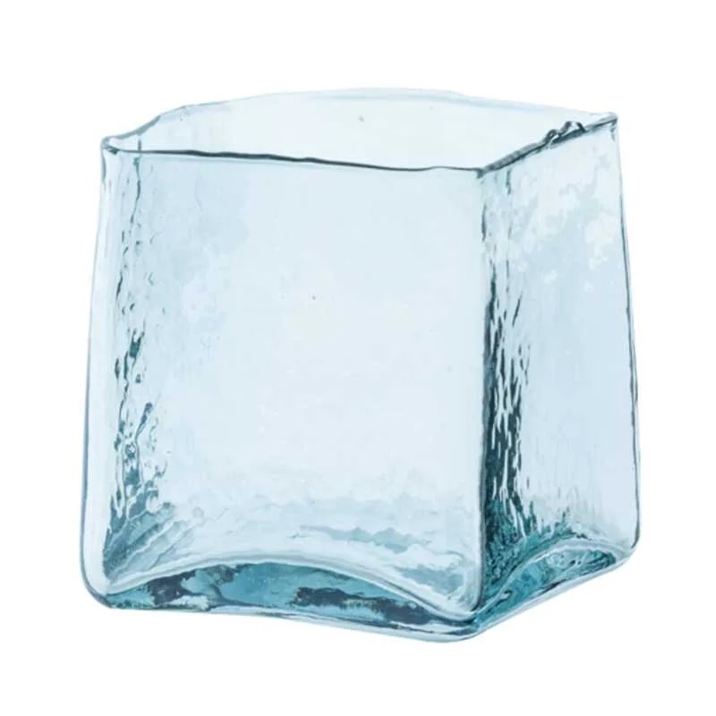 Portavelas IDUNA cristal azul claro