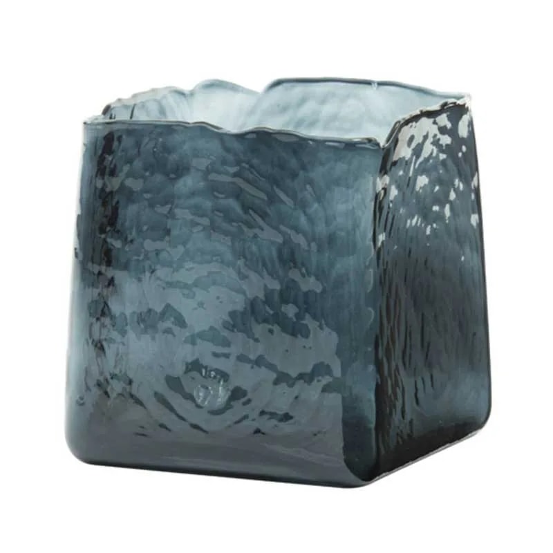 Portavelas IDUNA cristal gris oscuro