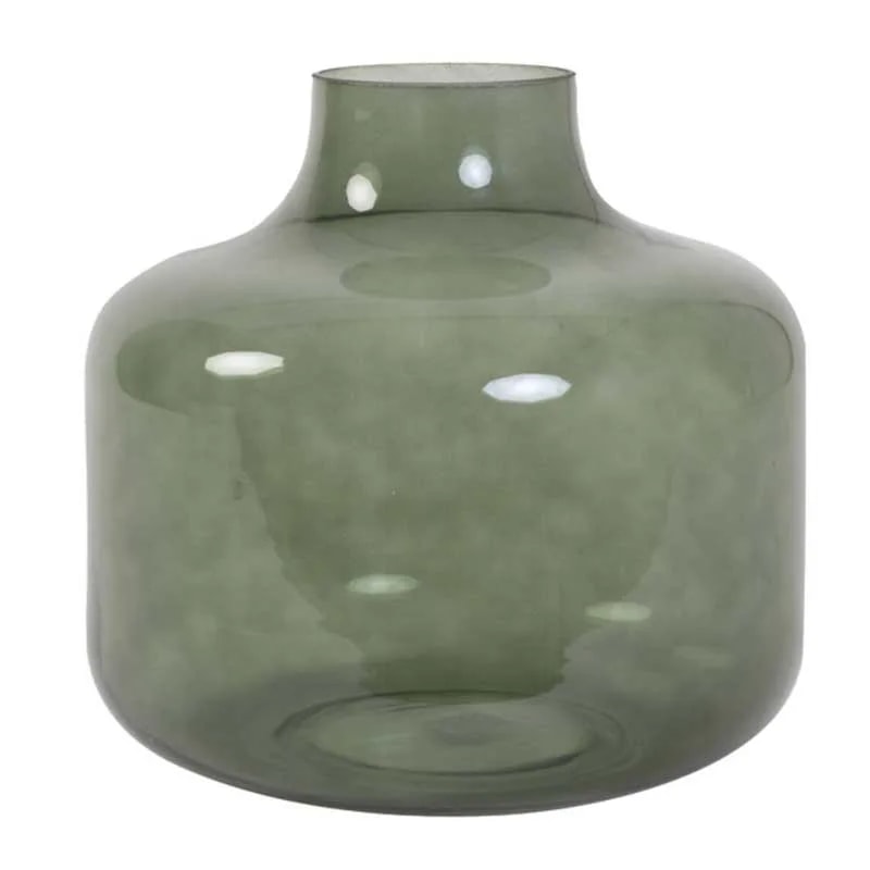 Jarrón PHIENE cristal verde oscuro / gris claro L