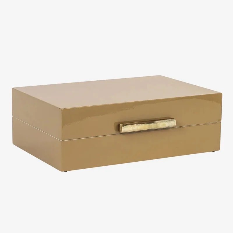 Lacquer Box w rooms & stick S Amber