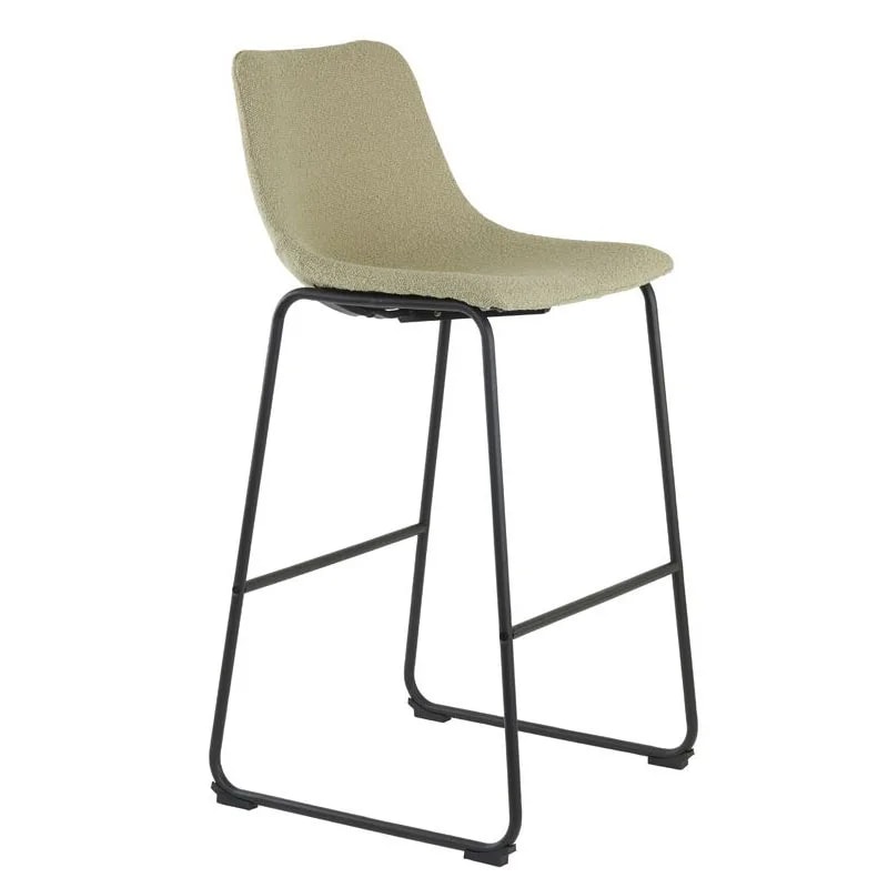 Silla de bar 47x46x99 cm JEDDO bouclé caramel claro-negro