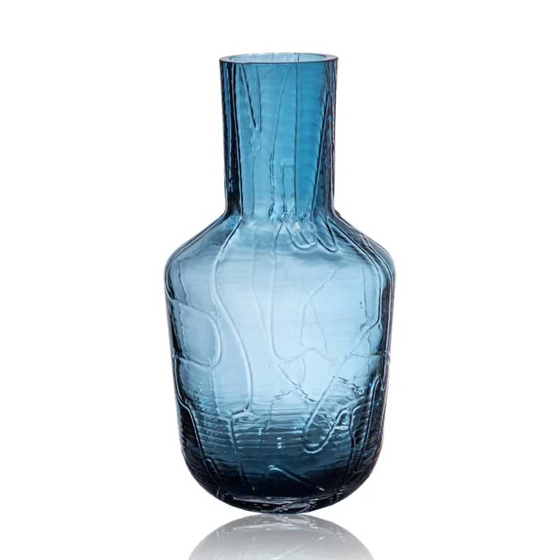 Costra de garrafa en azul humo subyacente