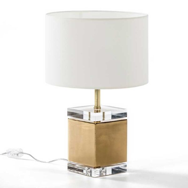 Lámpara de mesa Acrílico/Metal Dorado
