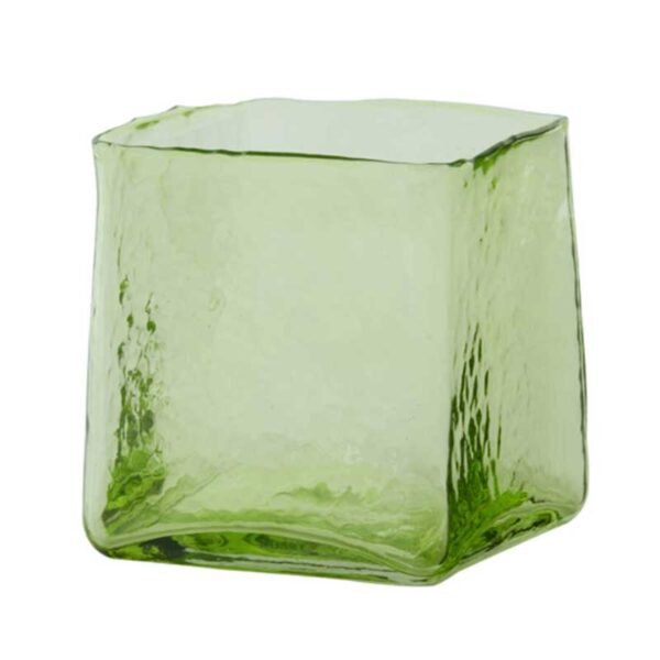 Portacandelitas IDUNA de cristal verde hierba