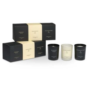 Set of 3 Candles Bulgarian Rose & Old, Black Orchid & Lily, Moroccan Cedar, 70 gr