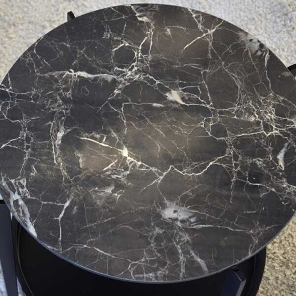 Side table n.52, metal, marble