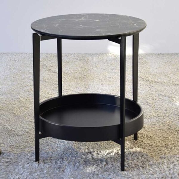 Side table n.52, metal, marble