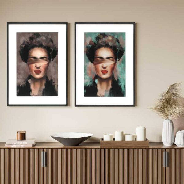 Photoprint Kahlo green