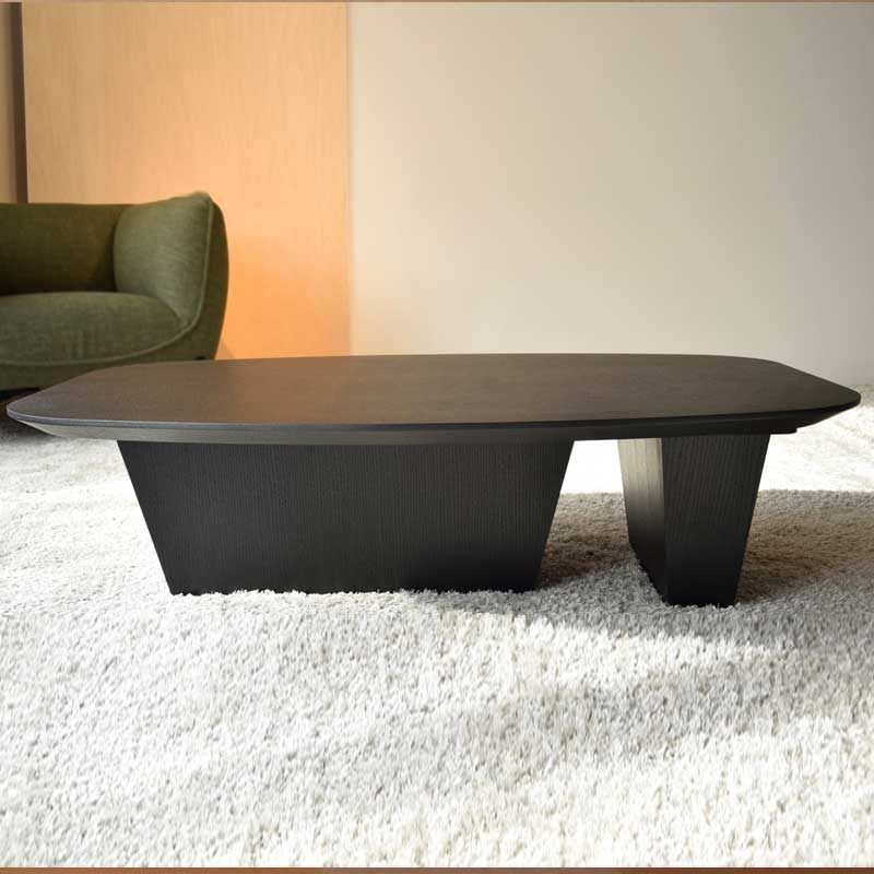 Matt black oak coffee table