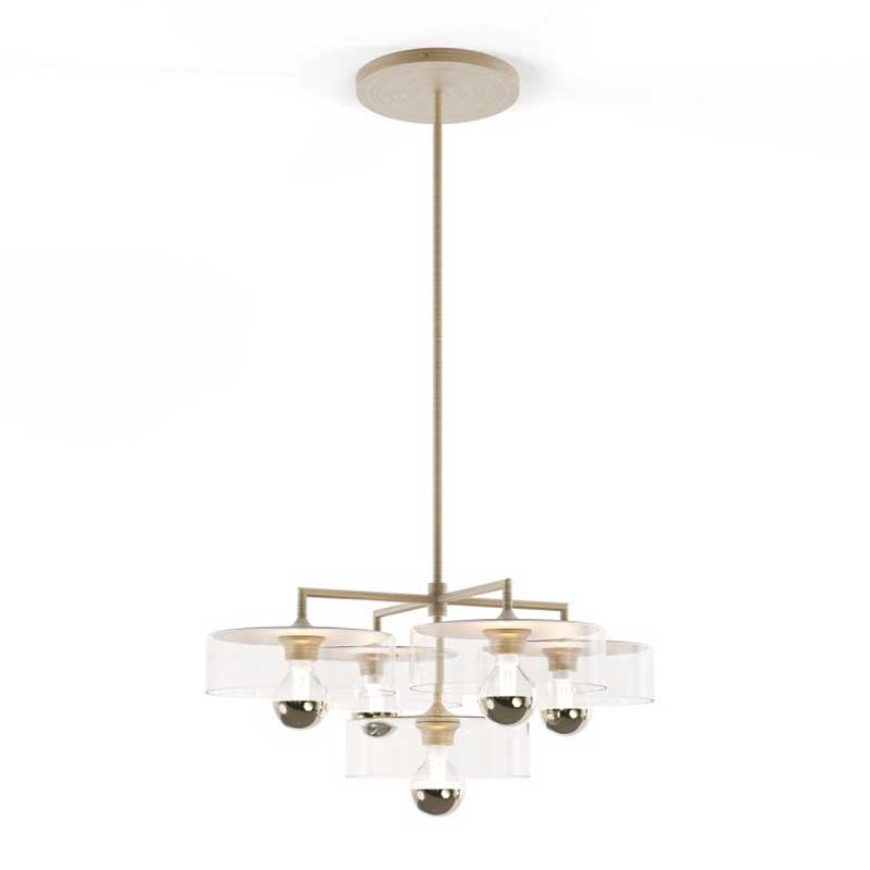 Ceiling Lamp Glow Pendant 5 Set Old Brass