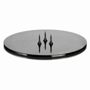 Candle plate small, Black, Shiny
