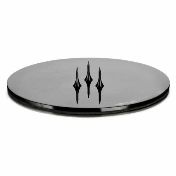 Candle plate small, Black, Shiny