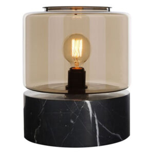 Table lamp Drum Marble L - Champagne/Black