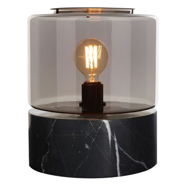 Table lamp Drum Marble L - Grey/Black