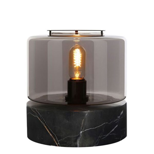 Table lamp Drum Marble S - Grey/Black