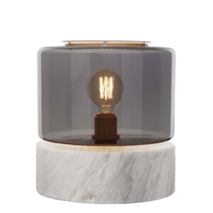 Table lamp Drum Marble S - Grey/White