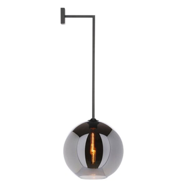 Wandlamp Pendel - Metallic Rook/Zwart