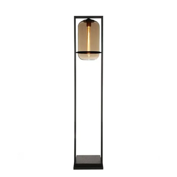 Lamp Stand Floor Tube Wood 40 - Champagne/Black