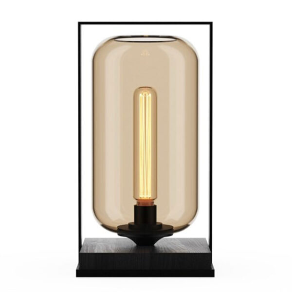 Table lamp Tube Wood 40 - Champagne/Black