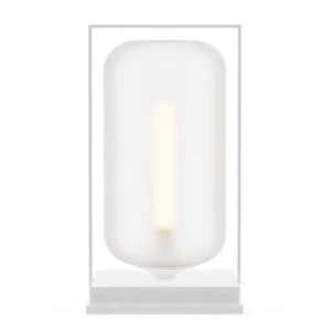 Table lamp Tube Wood 40 - Frosted/White