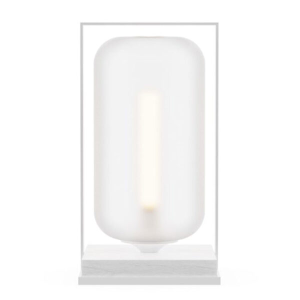 Table lamp Tube Wood 40 - Frosted/White