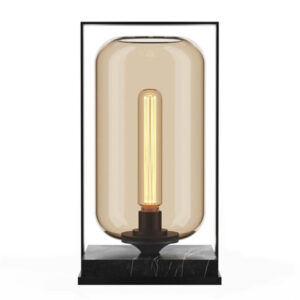 Table lamp Tube Marble 40 - Champagne/Black