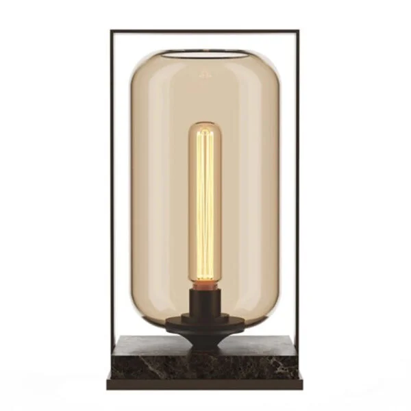 Table lamp Tube Marble 40 - Champagne/Brown/Black