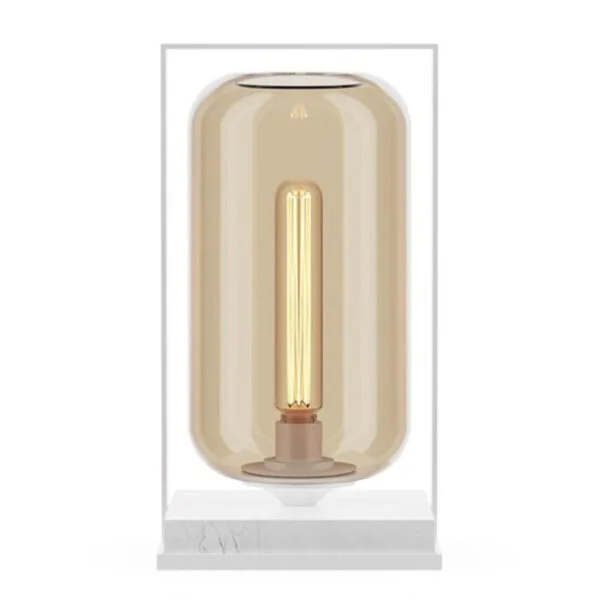 Table lamp Tube Marble 40 - Champagne/White