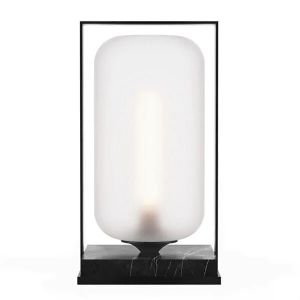 Table lamp Tube Marble 40 - Frosted/Black