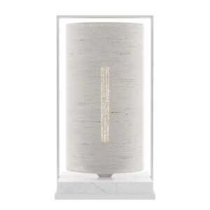 Lámpara de mesa Tube Fabric 40 - Beige/Blanco
