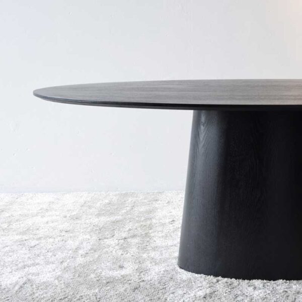 Oval Dining Table - Matt Black Ash Veneer