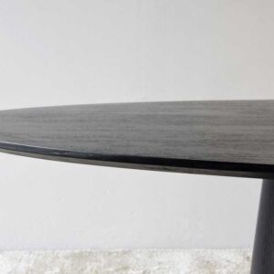 Oval Dining Table - Matt Black Ash Veneer