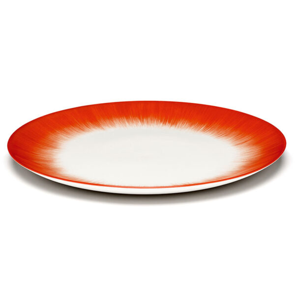 Dinner plate white/red variation 5 Dé