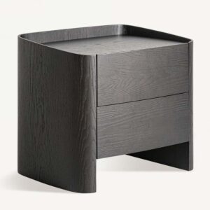 Mesa de Noche Wolfach: Estilo Art Deco con Chapa de Roble Negro