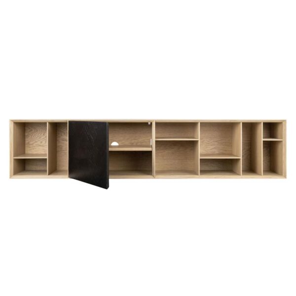 Bibli TV/Bookcase 190: Modern Versatility with Oak Veneer Finish