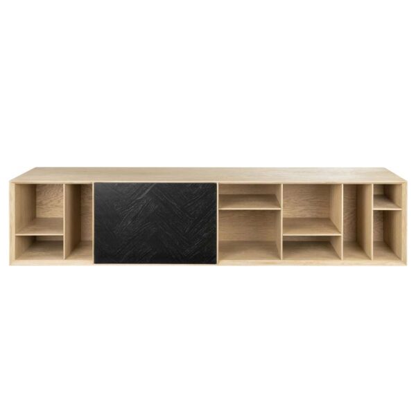 Bibli TV/Bookcase 190: Modern Versatility with Oak Veneer Finish