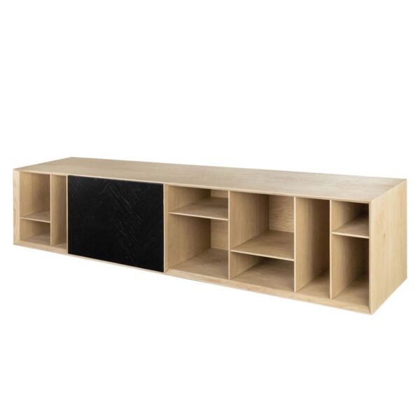 Bibli TV/Bookcase 190: Modern Versatility with Oak Veneer Finish