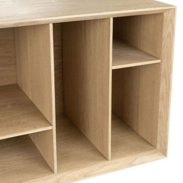 Bibli TV/Bookcase 190: Modern Versatility with Oak Veneer Finish