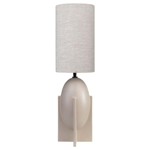 OVO 2 Lamp+Shade 33: Handcrafted Elegance in Grey Sand Finish