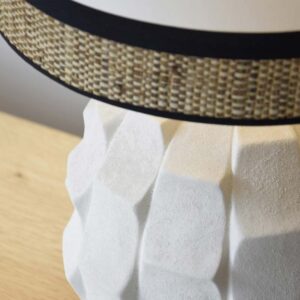 Ceramic Table Lamp Elena w/Shade: Natural Elegance with a Stone-like Finish