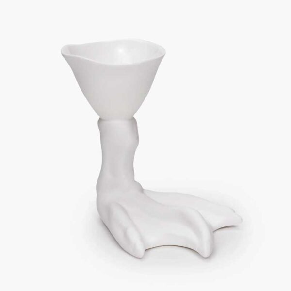 Egg cup peking duck foot white perfect imperfection