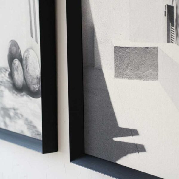 Photograph on Linen The Patio N1 – Black & White Architectural Art (100x5.3x150 cm)