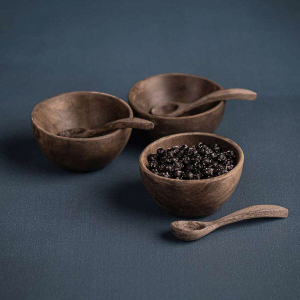 SETTO Bowl with Spoon – Handmade Graywood Set