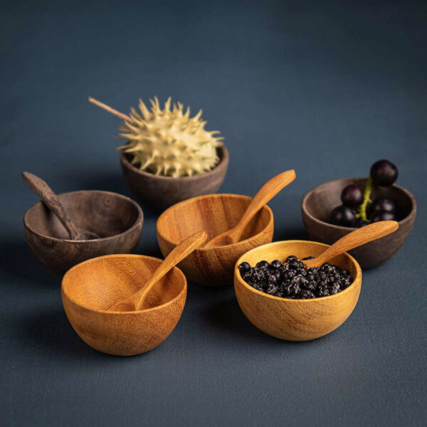 SETTO Bowl with Spoon – Handmade Graywood Set